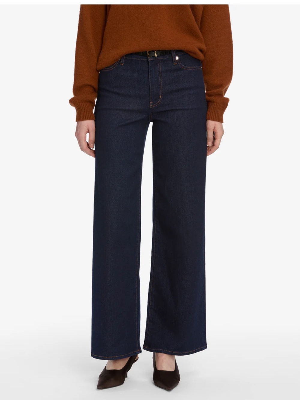 FRAME Le Slim Palazzo High Rise Wide Leg Jeans Rinse Wash Long Size 27 $298 NWT